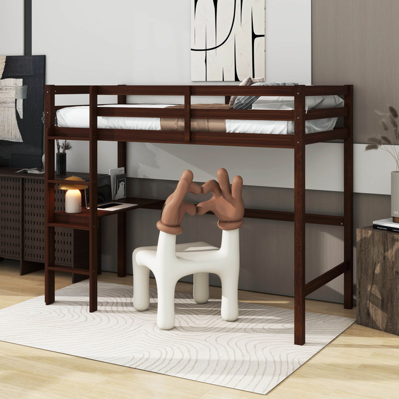 Lit mezzanine simple avec bureau intégré