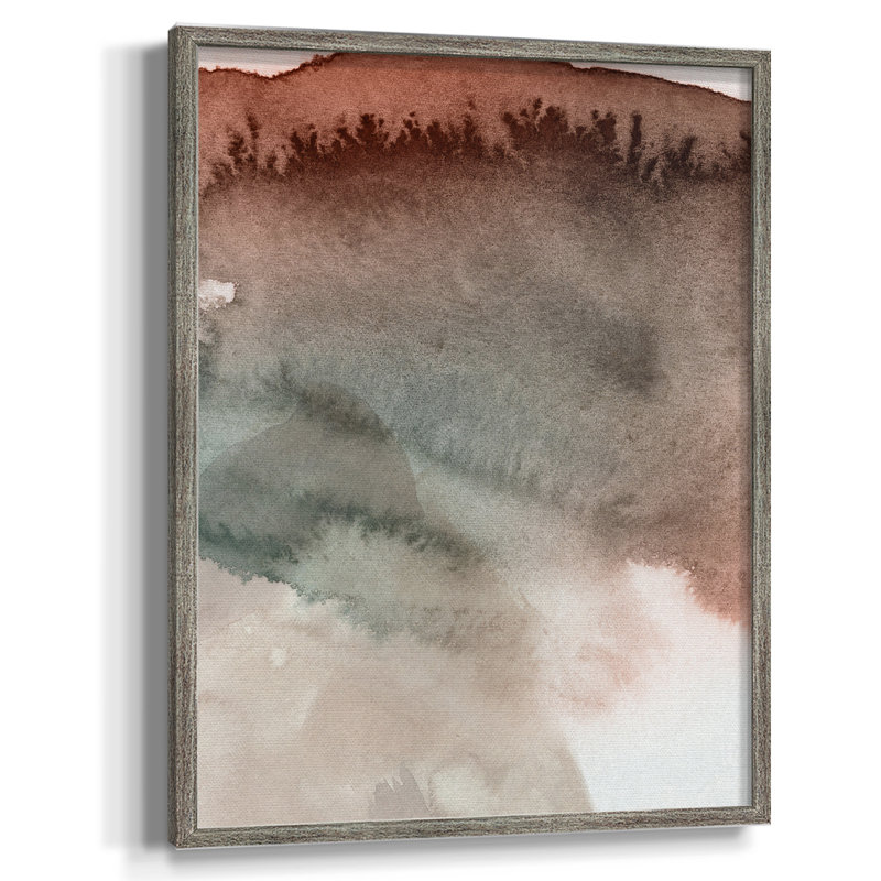 Red Ochre Abstract IV Framed Print - Solid Wood, 11" H x 9" W