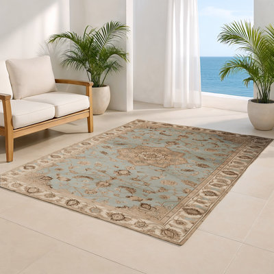 Tabriz Beige Indoor and Outdoor Area Rug