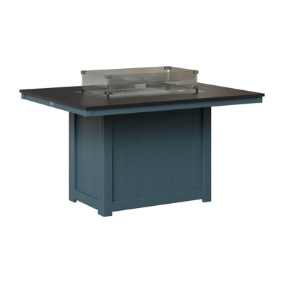 Berlin Gardens Donoma 54″ Rectangular Dining Fire Pit Table