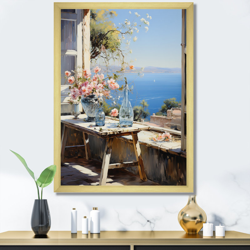 Nautique et plage, impressions sur toile, H 32 po x l 16 po x P 1 po, Encadrement doré