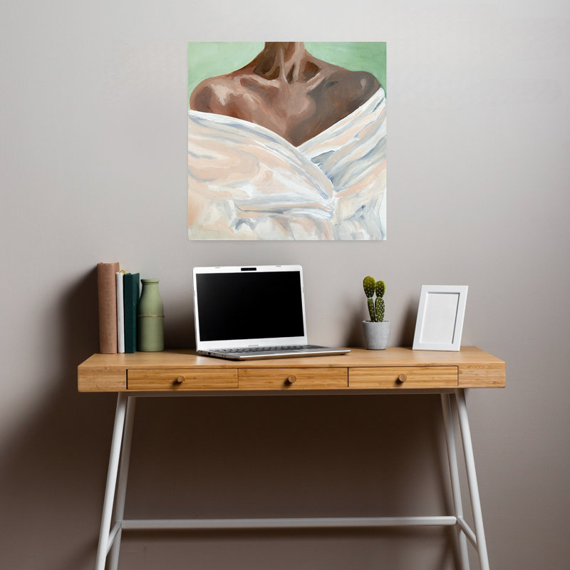 Elegant Draped Shoulders Elegant Serene Abstract Portrait Wall Art Print by Madison Phipps - Wrapped Canvas Print