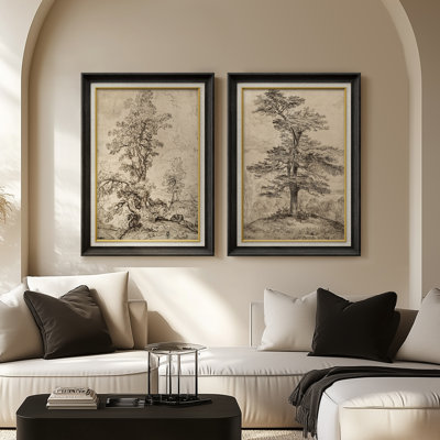 Ensemble de 2 œuvres d'art abstraites encadrées de qualité supérieure sur toile de qualité supérieure avec cadre de 26 po x 36 po