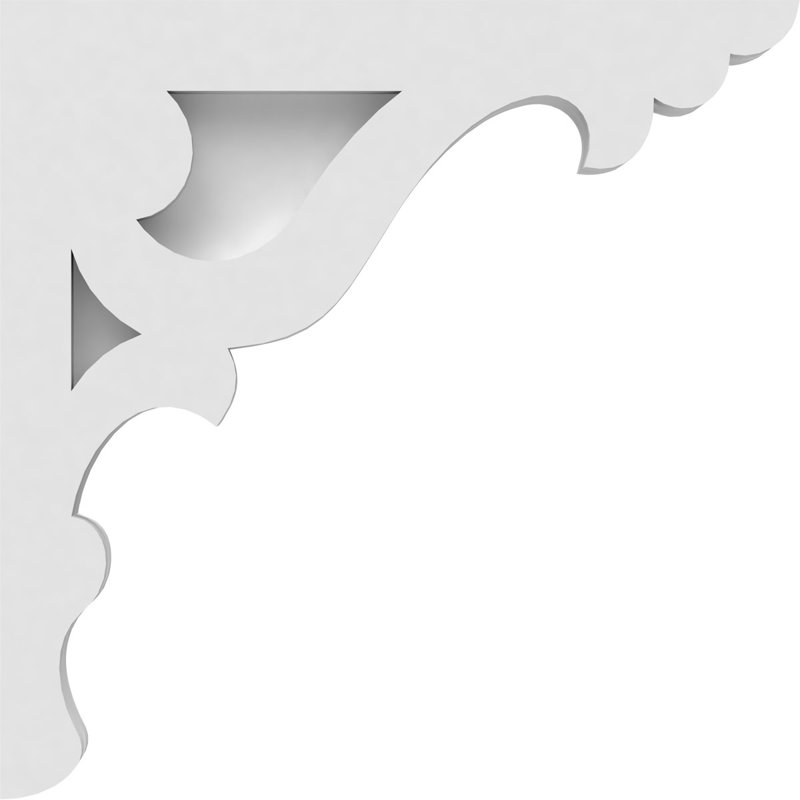1 7/8"W X 12"D X 12"H Cornelia Architectural Grade PVC Corbel, 12" H x 12" W x 1.875" D