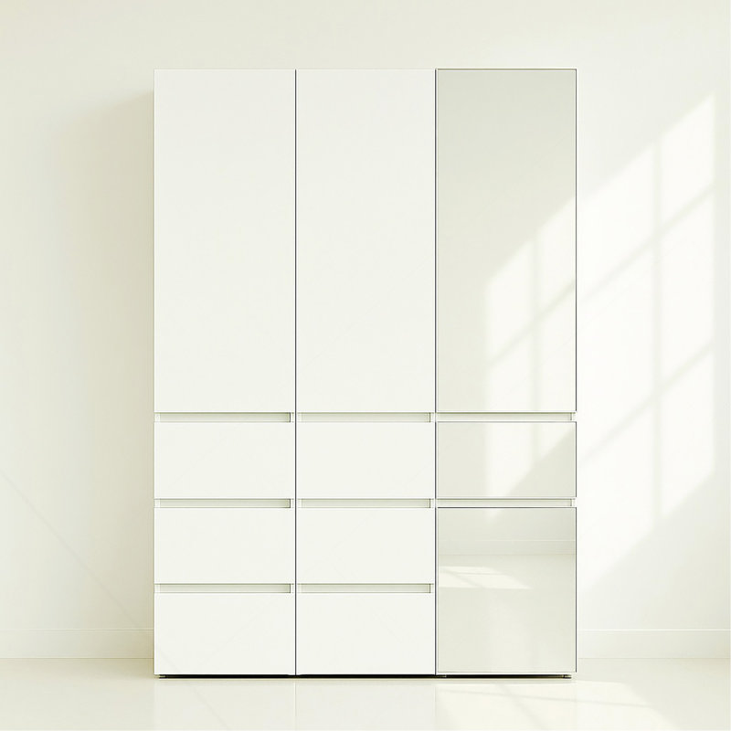 Armoire modulaire en bois avec miroir Elise