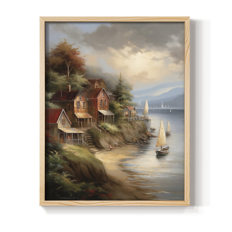«LANDSCAPES Series CCLxx III», reproduction encadrée - bois massif, H 30 po x l 24 po, Naturel