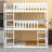 Twin Over Twin Over Twin Triple Bunk Bed (Solid Rubber Wood) – Ladders, Guardrails & Detachable Design-521254677
