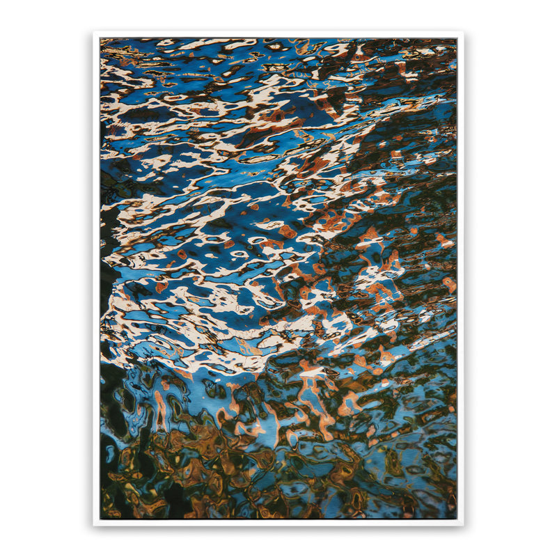 Reflecting Blue Print by Geoffrey Baris, White Framed, 32" H x 24" W x 2" D