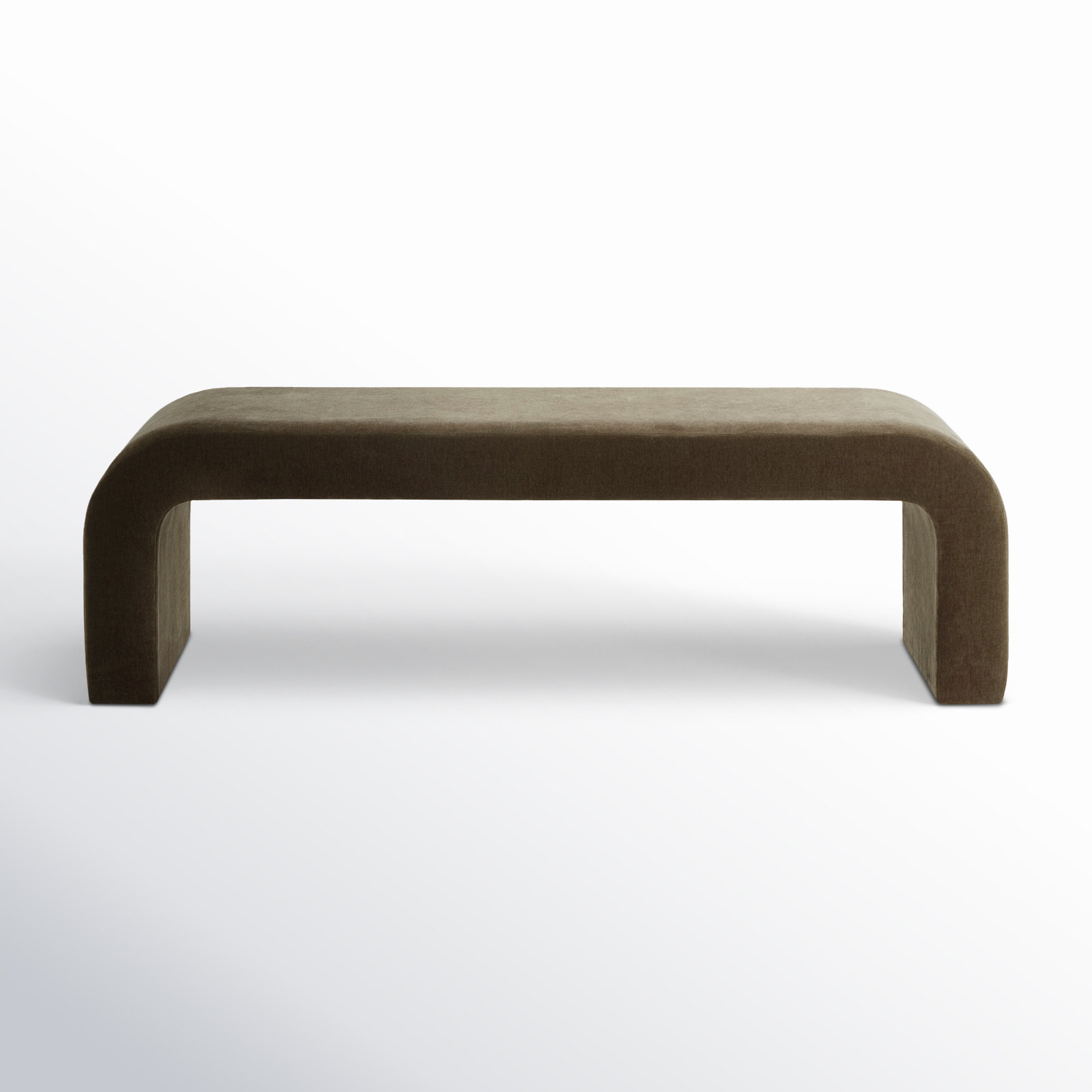 Daine 62" Upholstered Bench, Dark Olive Green Velvet