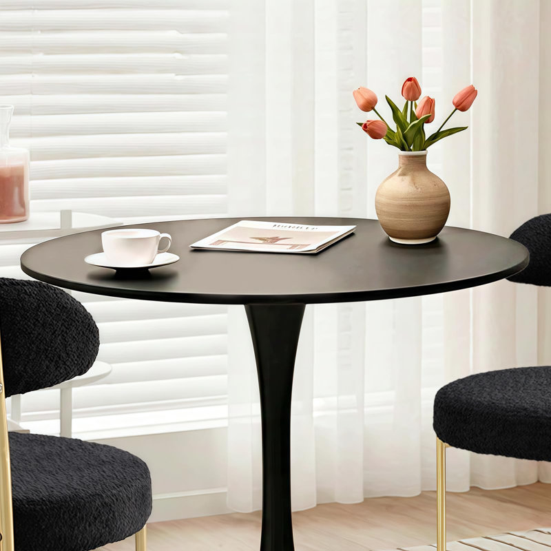 Ensemble de table de salle à manger Aya-Rose, Noir, Beige