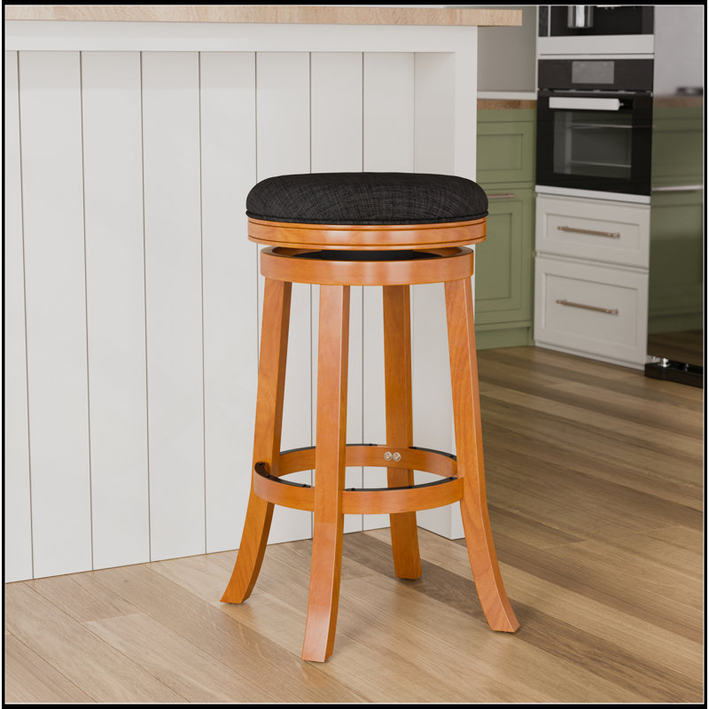 Tabouret 30 ", siège en cuir, Naturel, Gris