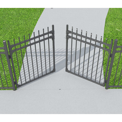 60'' H x 48'' W Black Metal Gate