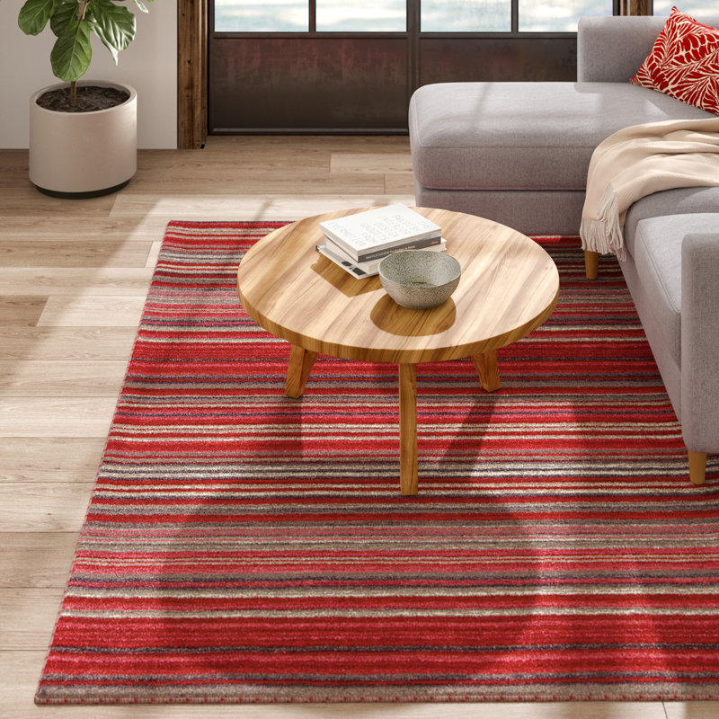 Tarren Handwoven Wool Red Rug, Rectangle 160 x 230cm