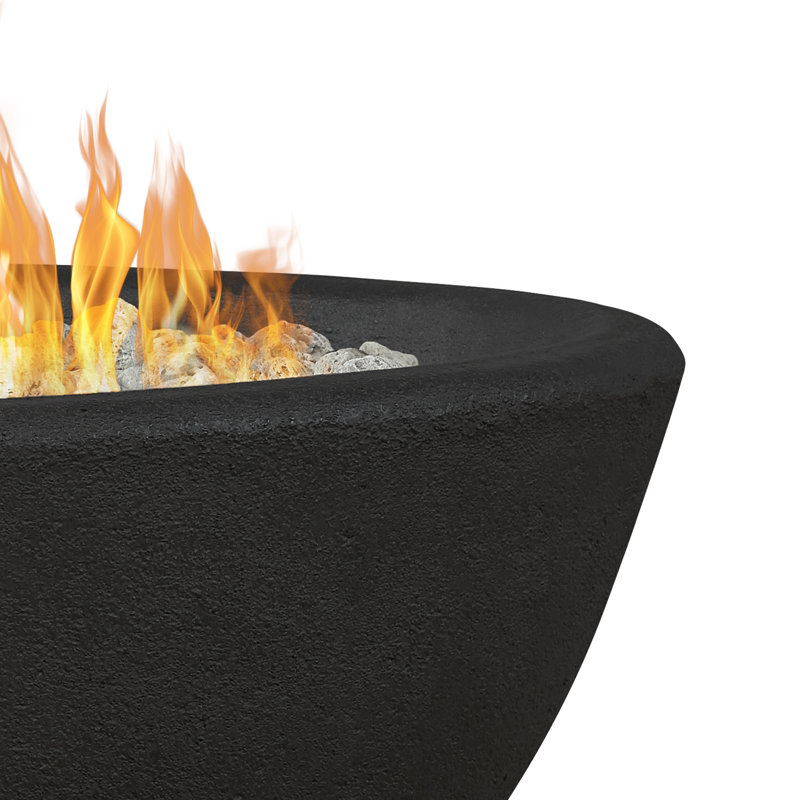RIVERSIDE Oval Propane Fire Bowl by Real Flame, Shale, 15.25" H x 48.25" W x 28.25" D