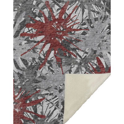 Couverture Sherpa rouge One Pixie Street 50 po x 70 po, rouge