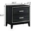 Table de chevet pour chambre à coucher - Noir vieilli 2, polyvalent pour 2 tiroirs,