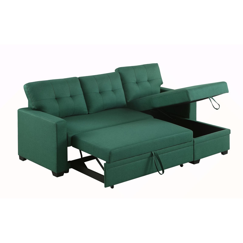 Canapé modulaire rembourré avec méridienne, Vert
