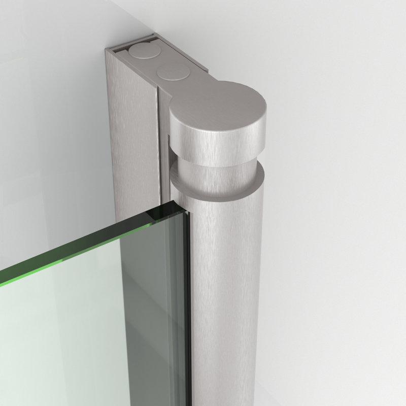 Porte de baignoire en verre trempé sans cadre avec revêtement facile à nettoyer et porte pivotante l 35 po x H 55 po