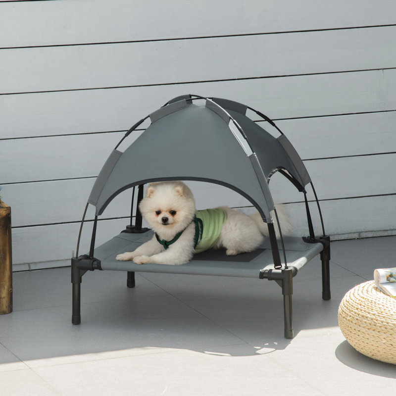 Lit surélevé portatif pour chien avec abat-jour de protection UV 24 po