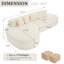 Canapé modulaire confortable ivoire, flanelle de luxe pour salon moderne