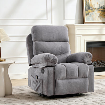 Fauteuil inclinable manuel moderne en chenille avec massage à 8 points et chaleur, fauteuil inclinable et pivotant pour petit salon