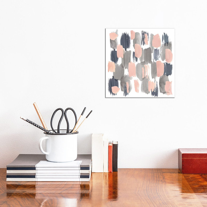Grey Pink Mist I by Farida Zaman - Wrapped Canvas Painting, 30.48 cm H x 30.48 cm W