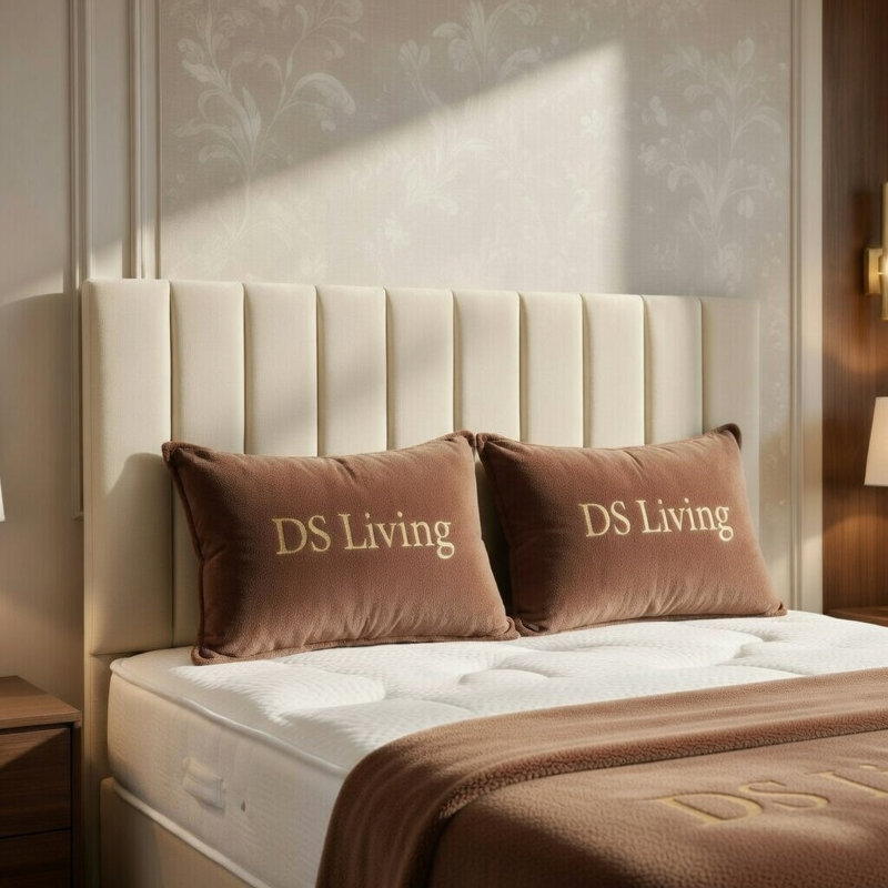 Upholstered Ottoman Bed, Super King, Cream