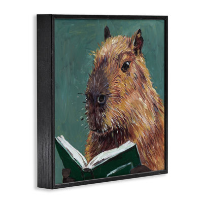 Étude gaie de lecture encadrée Capybara, design par Studio Bautista