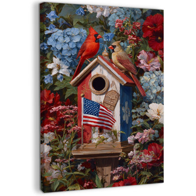 Patriotic Wall Art, American Flag Canvas Wall Art, 4th of July Wall Decor for Living Room, Americana Wall Art, Patriotic Pictures Wall Decor Ready to Hang