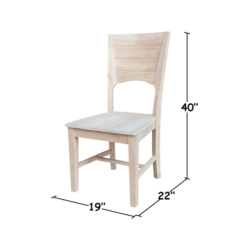 Kindelan 18'' H Solid Wood Side Chair, Unfinished