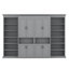 Lit escamotable double avec deux unités de rangement coulissantes, lit escamotable, deux tablettes latérales à 6 niveaux-1099585288