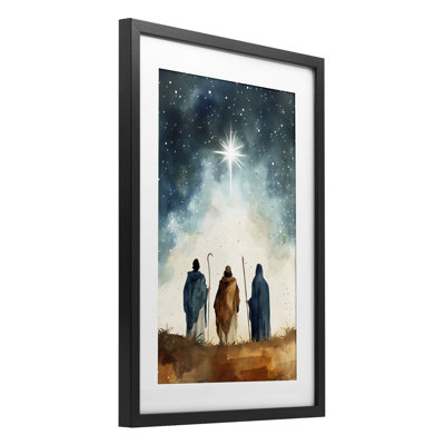 Reproduction sous verre encadrée de "Guidé Sagesse" par Petal Prints Design