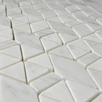 Carrara Cube Glossy Marble Tile