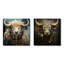 Silhouette baroque yak - animaux, ensemble de 2 collages carrés yak-658295191-658295213