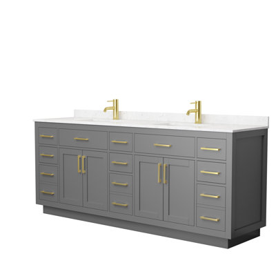 Beckett TK 84'' Double Bathroom Vanity with Cultured Marble Top