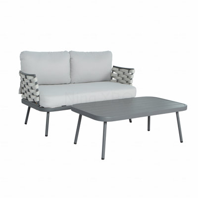 Steel Mariano Loveseat And Table