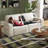 Mangino Modern Upholstered Square Arm Loveseat With Storage Pockets & Built-In USB Port - Chenille Gray-1285368180-1285368181