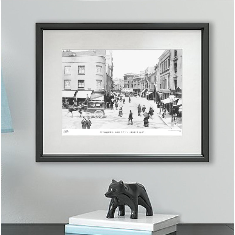 Plymouth, Old Town Street 1889 by Francis Frith - Single Picture Frame Print, 40cm H x 50cm W x 2.3cm D