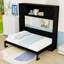 Lit escamotable double en bois avec armoires de rangement
