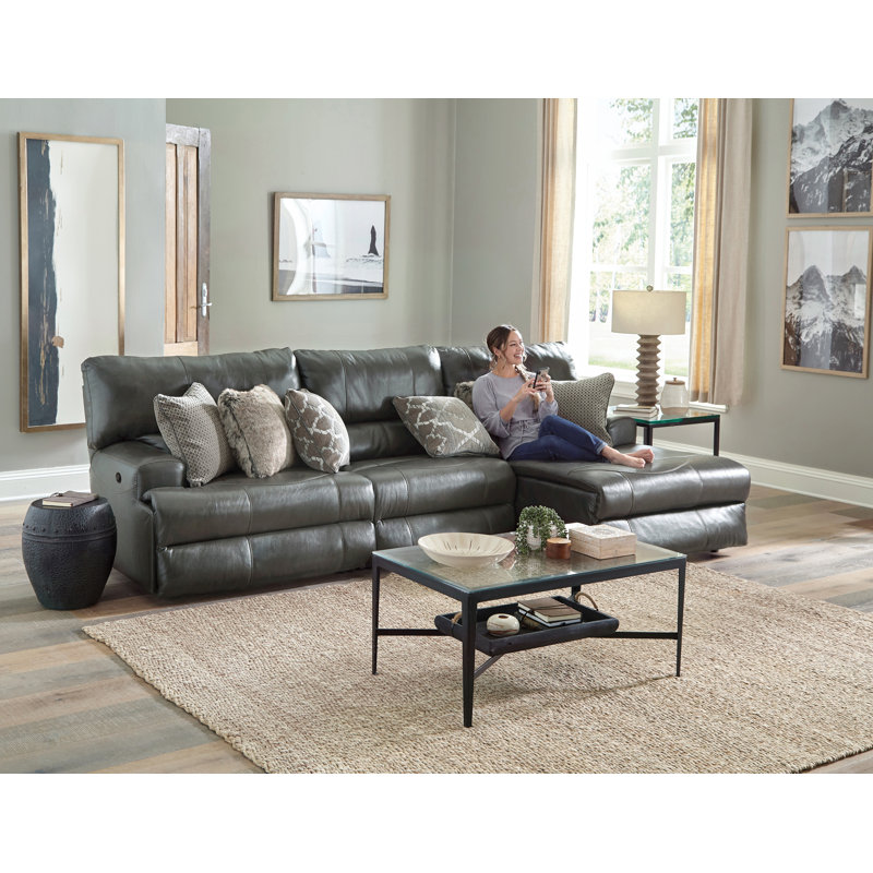 Upholstered Reclining L-Shaped Sectional Right Hand Facing