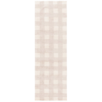 Barclay Beige Washable Hand-Woven Plaid Rug