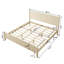 Structure de lit plateforme très grand en bois avec tête de lit, support en lattes de bois et assemblage facile en beige-1628541966-1628541952