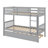Twin-On-Twin Rubber Wood Bunk Bed Featuring Trundle, Transformable Into Two Separate Beds-1877391983