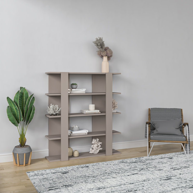 Acoidan Geometric Bookcase, Light Mocha