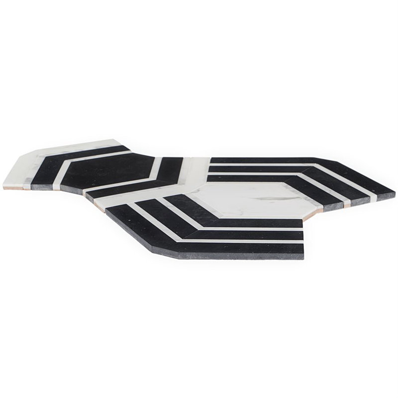 Tenor Marble Random Mosaic Wall & Floor Tile, Black/White