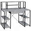 Bureau avec tablettes ouvertes et huche-543870849