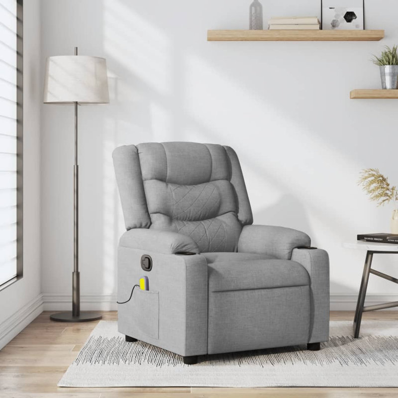  Fauteuil de massage inclinable gris clair, Gris clair