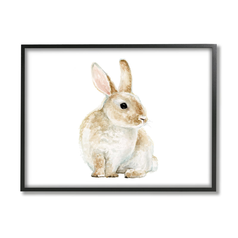 «Bunny Rabbit Watercolor Kids 'Nursery Animal» par Fox Hollow Studios - Peinture, H 16 po x l 20 po x P 1,5 po