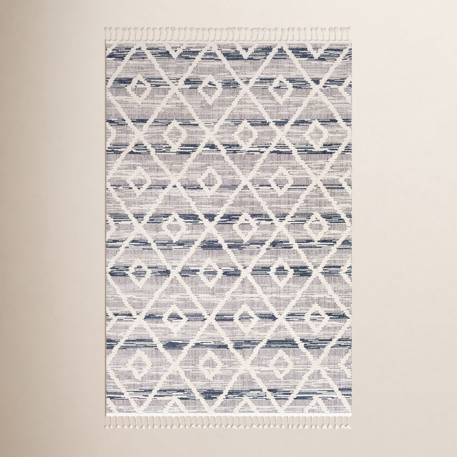 Highpoint Gray Cream Geometric Rug, Rectangle 5'3" x 7'3"