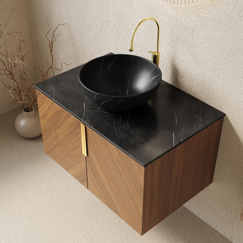 Meuble-lavabo de salle de bain avec lavabo et portes doubles